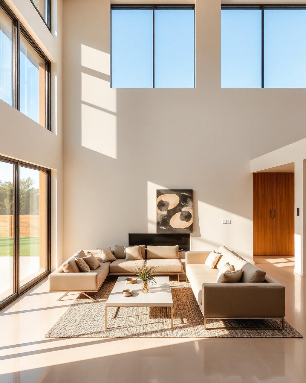 Living luminoso de una casa moderna en Villa Allende, Córdoba